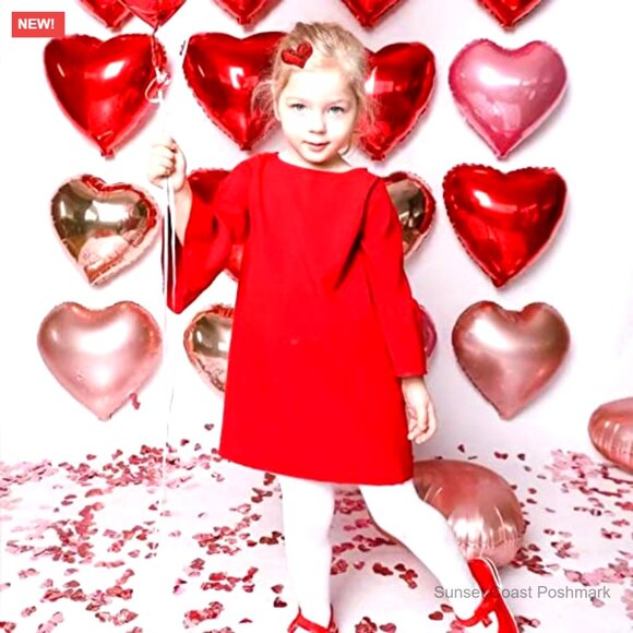 Glitter Sequin Heart Hair Clips Set of 9 Valentine's Day Party Accessories - Picture 2 of 7